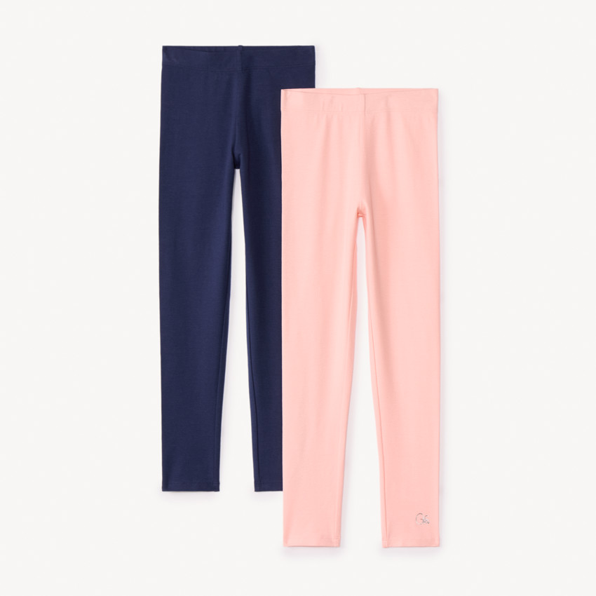 Lot de 2 leggings en jersey uni pour fille 