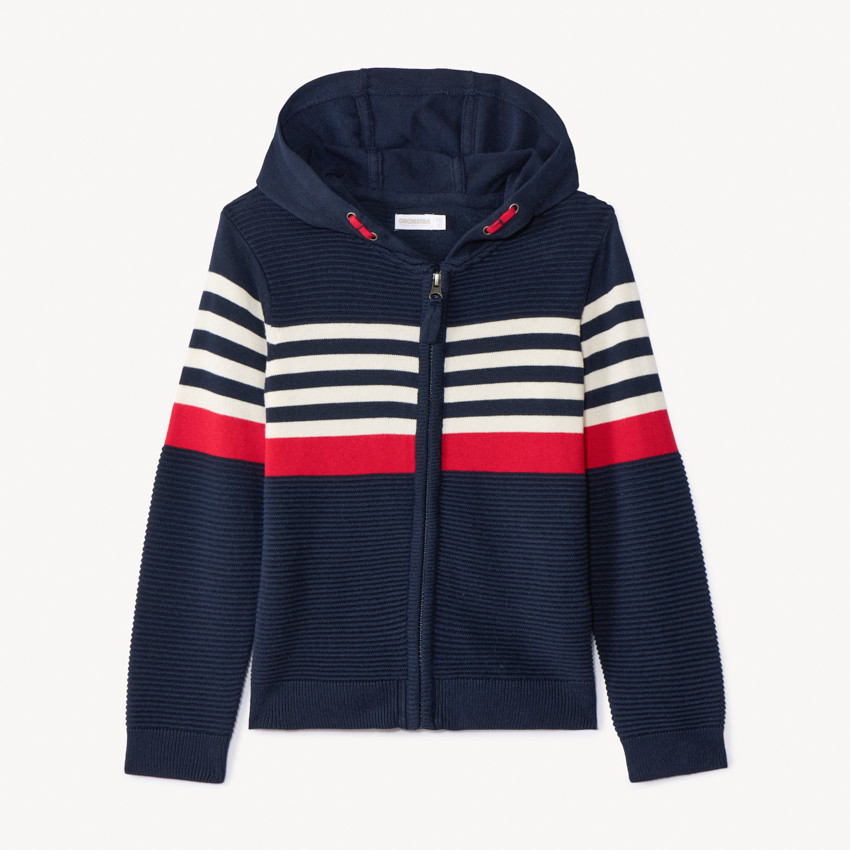 Πλεκτή ζακέτα με εφέ color block για αγόρι 