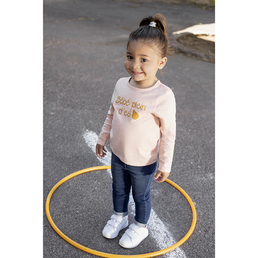 T-shirt μακρυμάνικο βαμβακερό με μήνυμα για bebe κορίτσι 