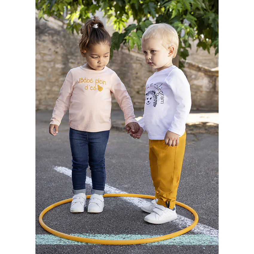 T-shirt μακρυμάνικο βαμβακερό με μήνυμα για bebe κορίτσι 