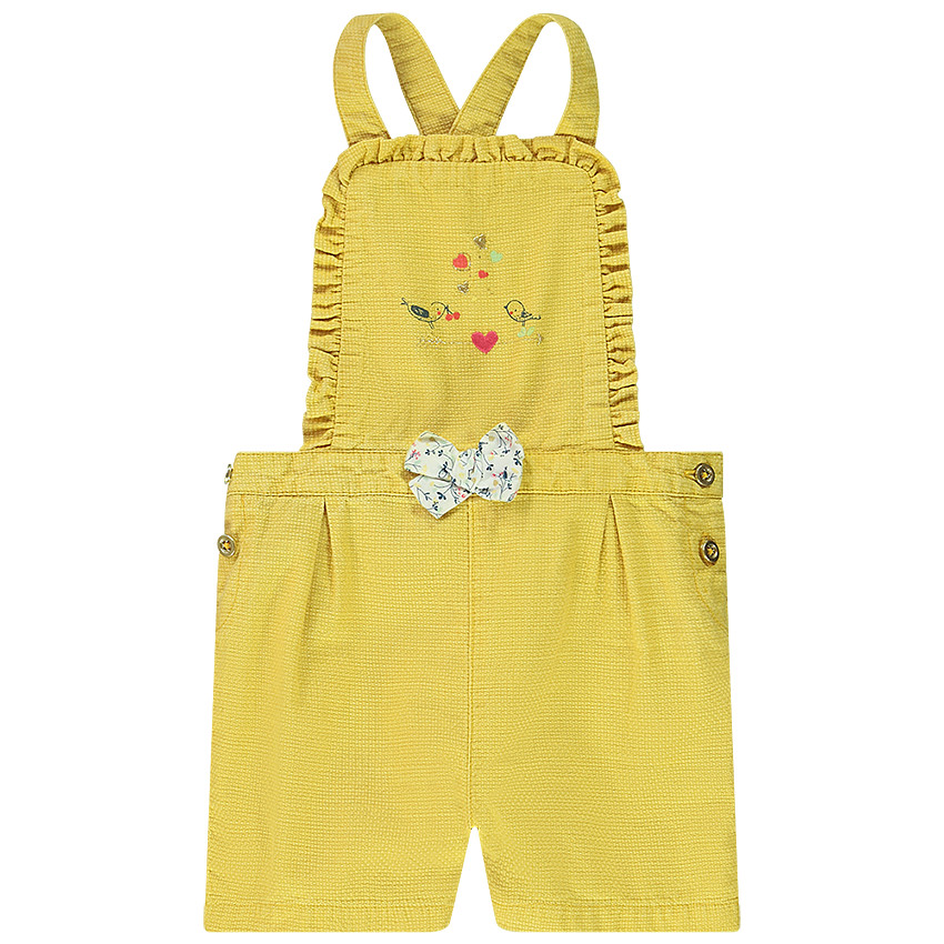 Salopette courte avec noeud fantaisie pour bébé fille 