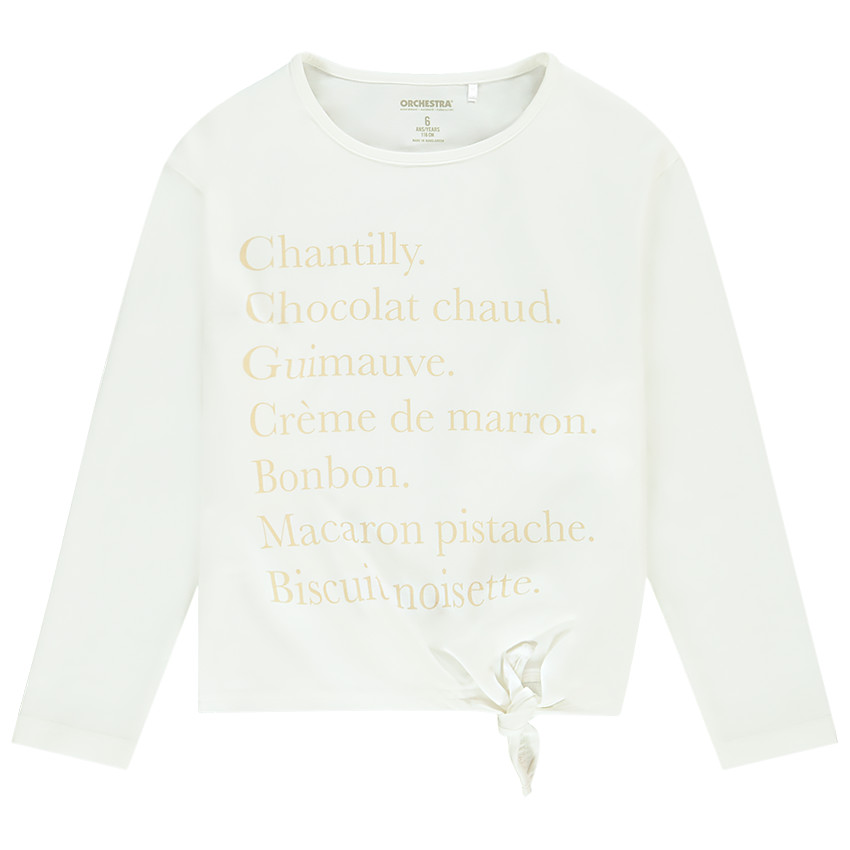T-shirt manches longues à nouer en jersey pour fille Main T-shirt manches longues à nouer en jersey pour fille