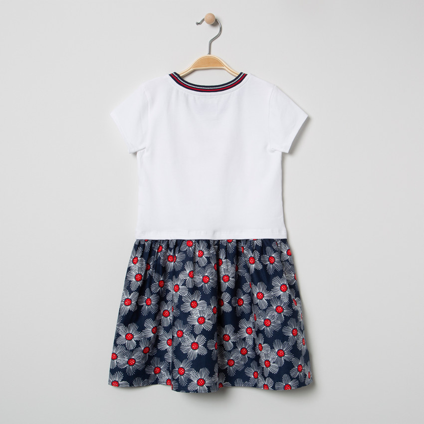 Φόρεμα κοντομάνικο 2 en 1 με εμπριμέ floral 