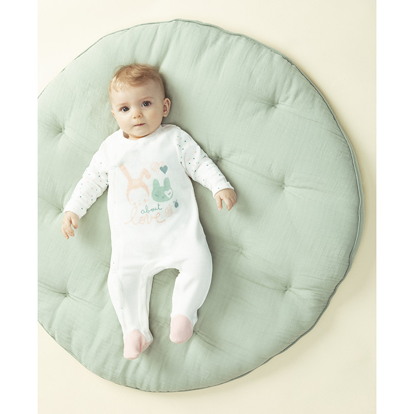 Dors-bien en velours print lapins 