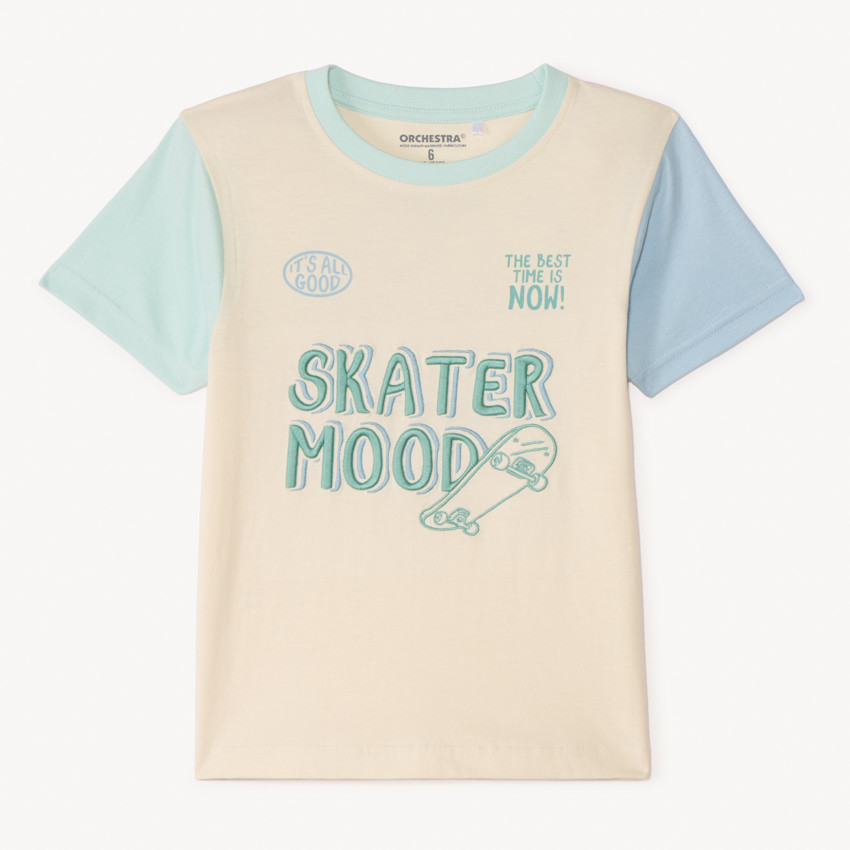 T-shirt με κοντά μανίκια με κέντημα 3D για αγόρια 