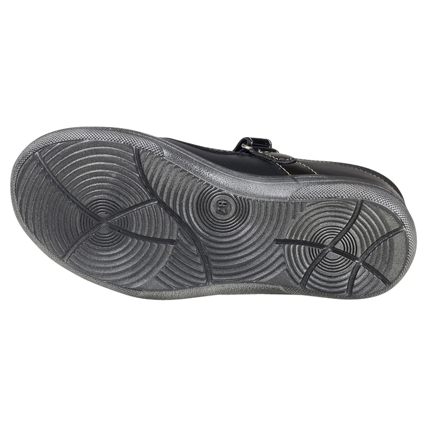 Babies noires en cuir à paillettes et rivet 