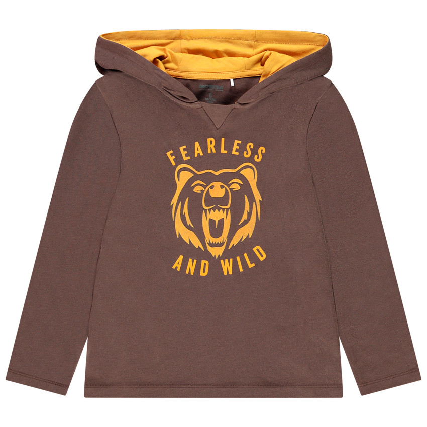 T-shirt μακρυμάνικο με κουκούλα σχέδιο lion για αγόρι Main T-shirt μακρυμάνικο με κουκούλα σχέδιο lion για αγόρι