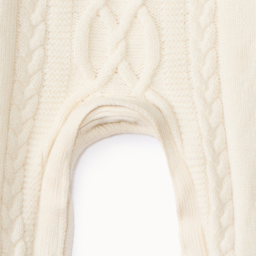 Combinaison longues en tricot torsadé pour bébé 