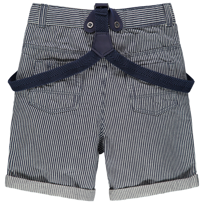 Βερμούδα με κάθετες ρίγες και ρυθμιζόμενες τιράντες 