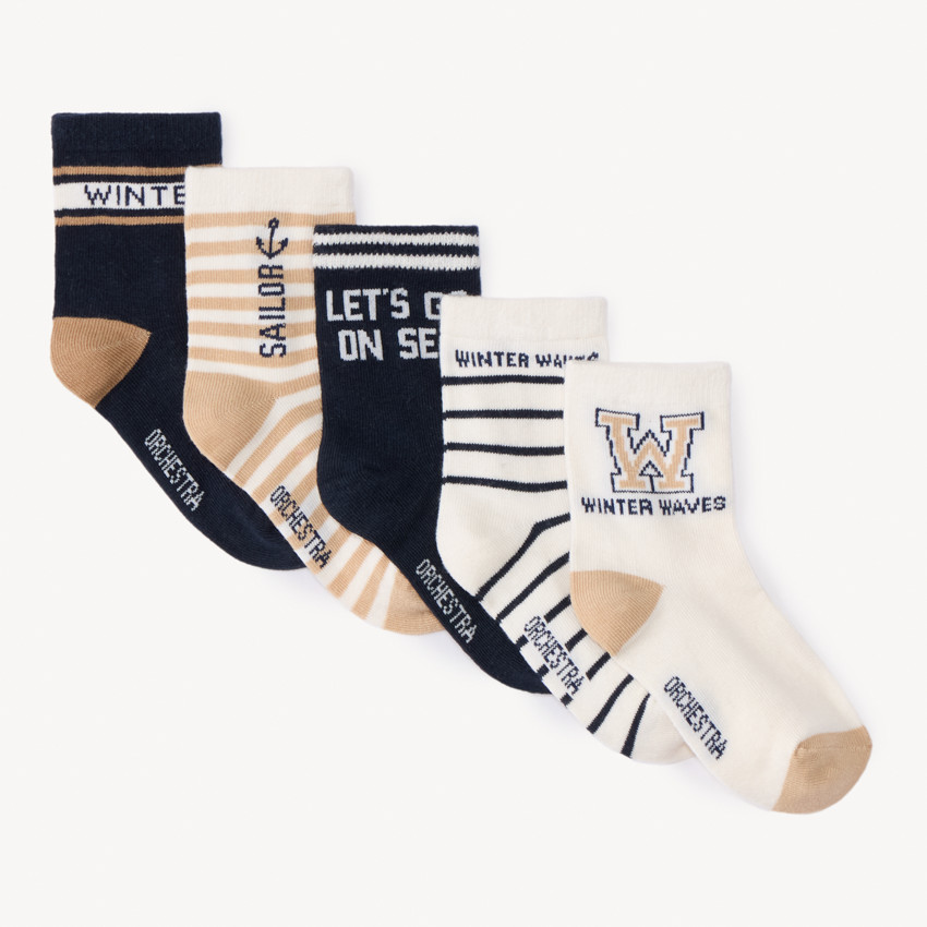 Lot de 5 paires de chaussettes fantaisie pour garçon 