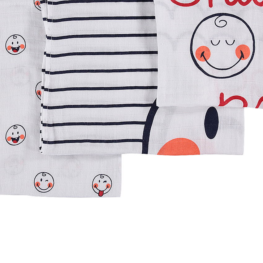 Σετ 3 βαμβακερές πάνες Smiley  