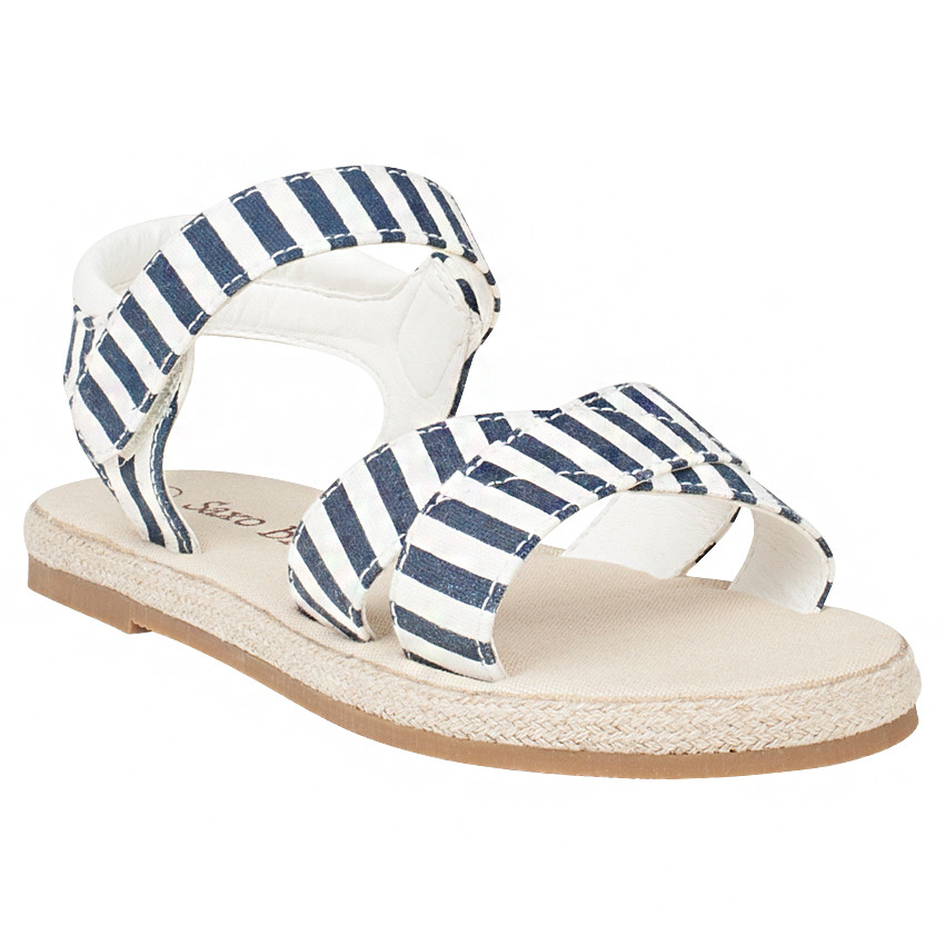 Βαμβακερά πέδιλα με ρίγες και κορδόνι στη σόλα 