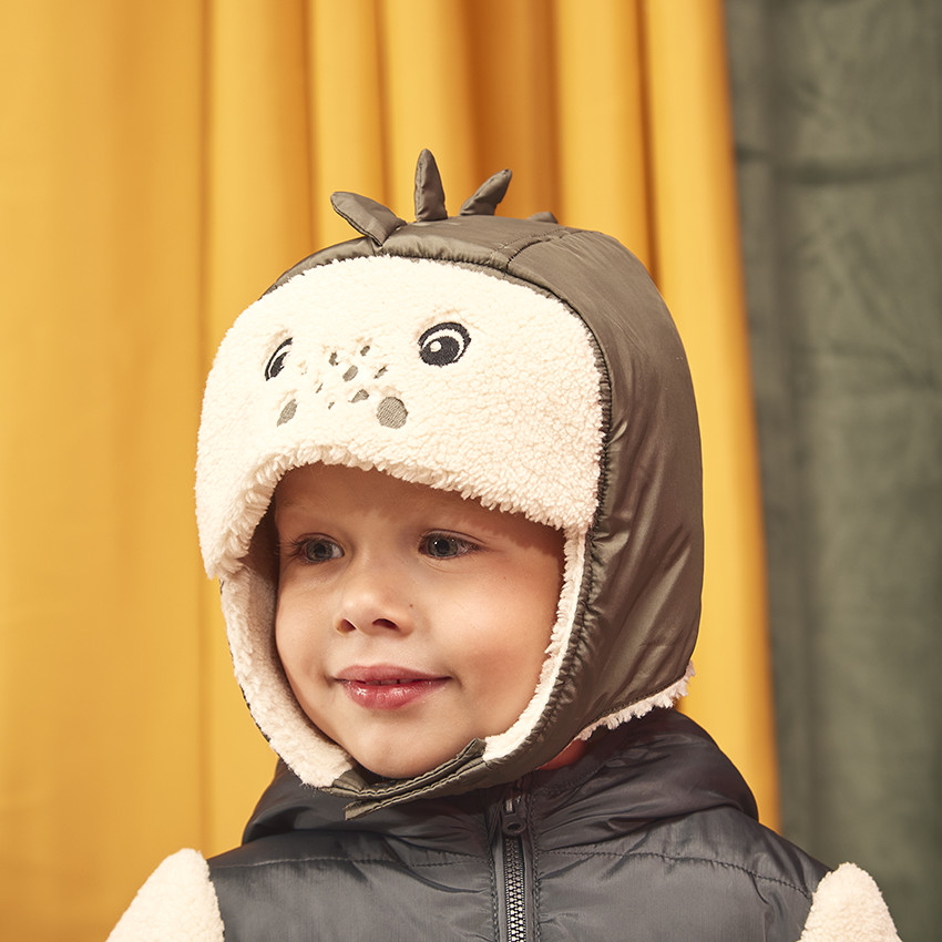 Gilet capuche ludique dinosaure bi mati re pour b b gar on