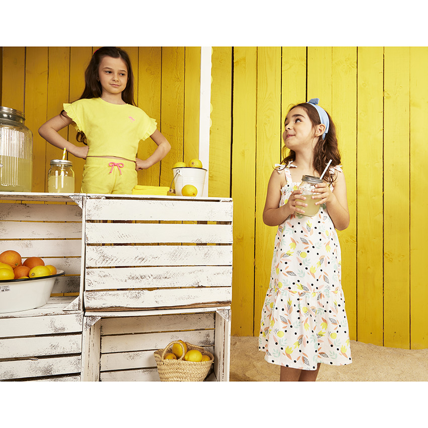 Μακρύ φόρεμα με τιράντες και σχέδιο φύλλα για κορίτσι 