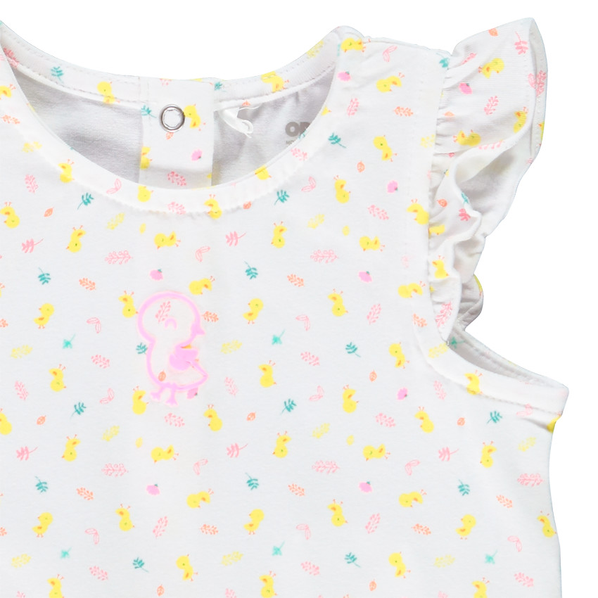 Combinaison courte imprimé poussins pour bébé fille Main Combinaison courte imprimé poussins pour bébé fille