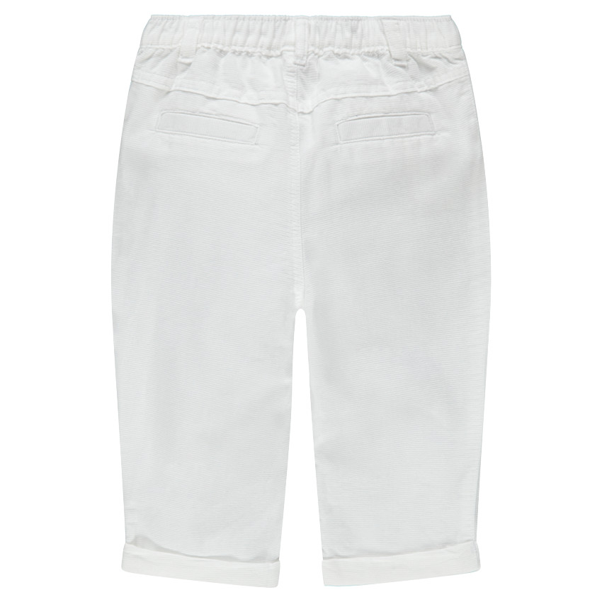 Λευκό βαμβακερό παντελόνι με τσέπες 