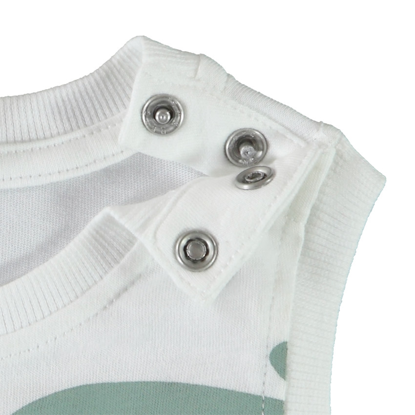 Σετ μπλουζάκι αμάνικο print ζωάκια της σαβάνας + βερμούδα για bebe αγόρι 