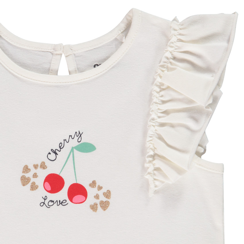 Σετ 2 τμχ. σε jersey με print κεράσια για bebe κορίτσι 