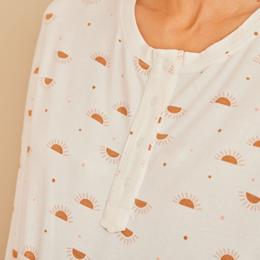 Μπλούζα T-shirt oversize εγκυμοσύνης και θηλασμού με σχέδιο soleils 