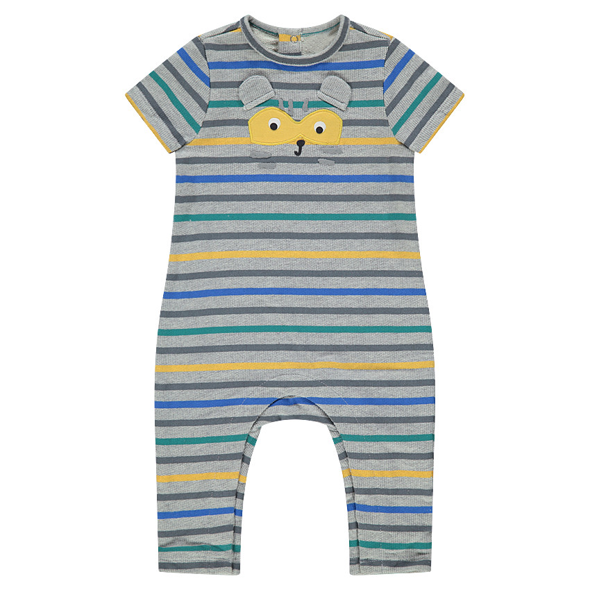 Πλεκτό ολόσωμο φορμάκι με ρίγες και μπάλωμα με ζωάκι  Additional Πλεκτό ολόσωμο φορμάκι με ρίγες και μπάλωμα με ζωάκι