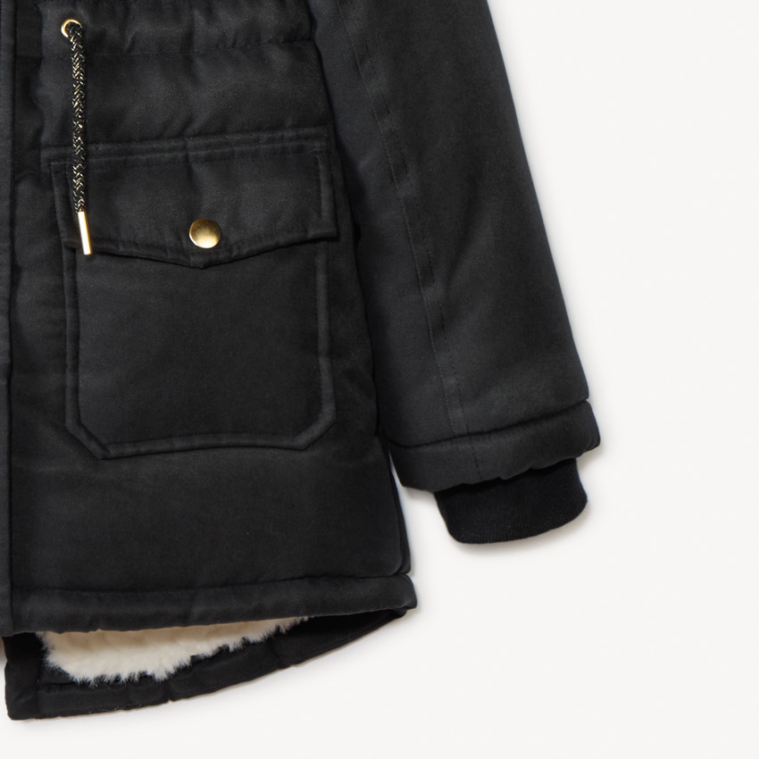 Πάρκα déperlante με επένδυση και κουκούλα effet γούνας για κορίτσι 