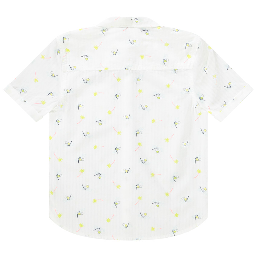 Πουκάμισο κοντομάνικο με σχέδιο μάσκες/φοίνικες για αγόρι 