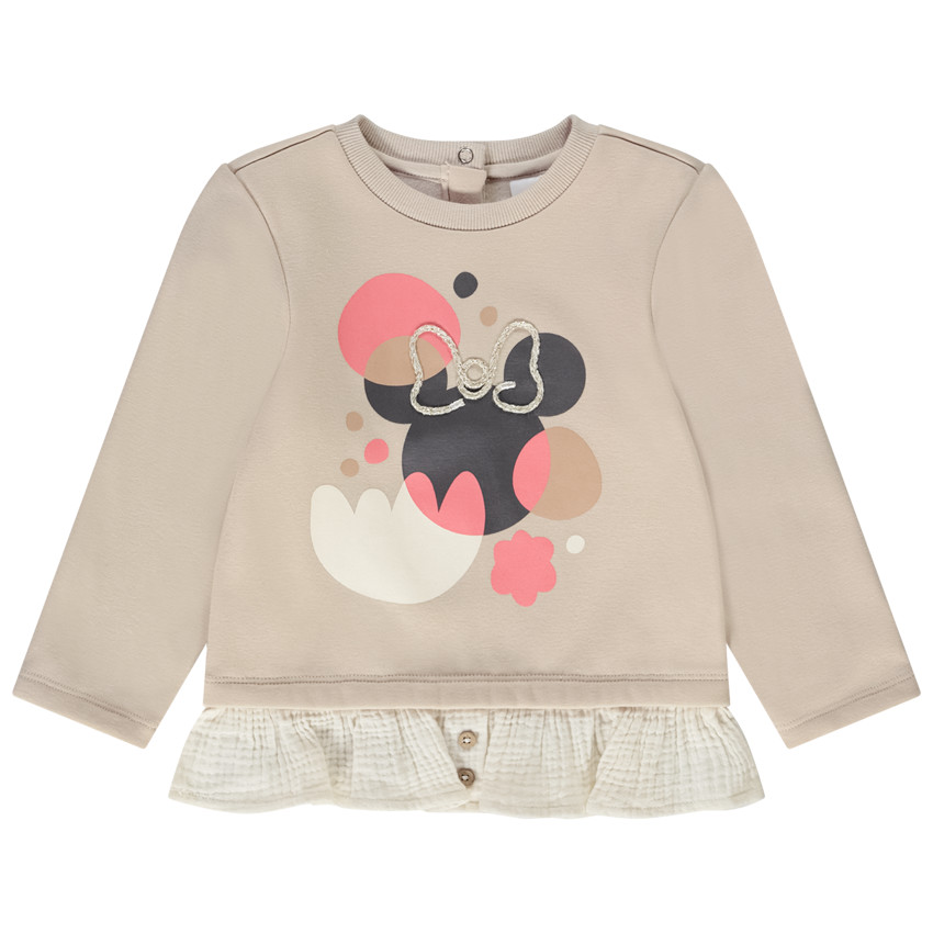 Sweat 2 en 1 en molleton print Minnie Disney pour bébé fille 