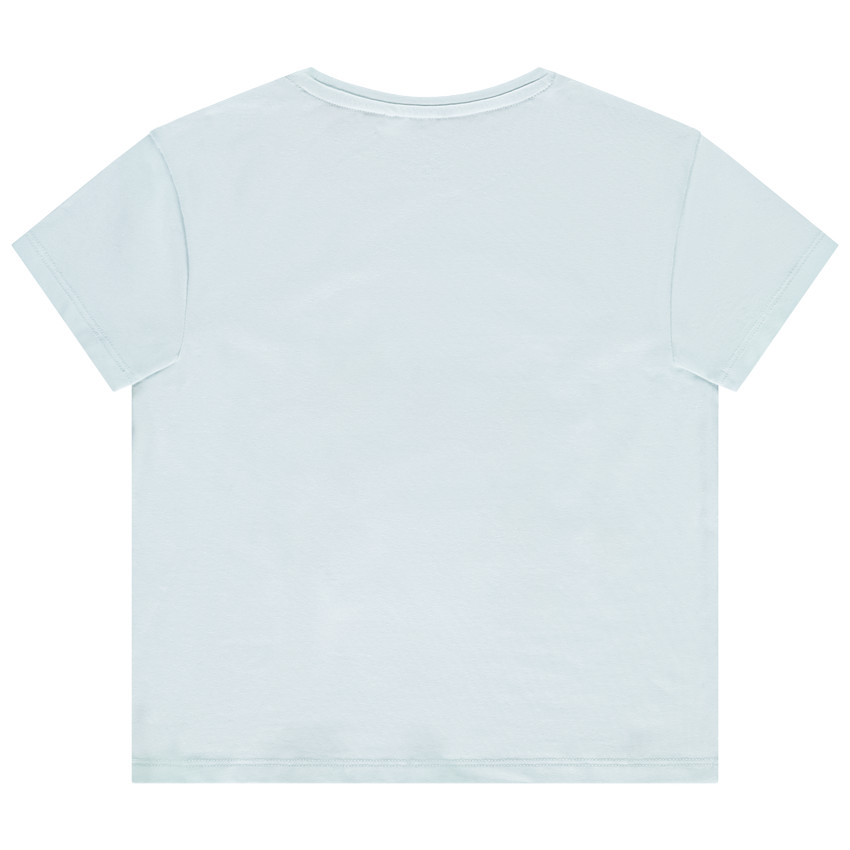 Κοντομάνικο μπλουζάκι με κέντημα bouclette για κορίτσι 