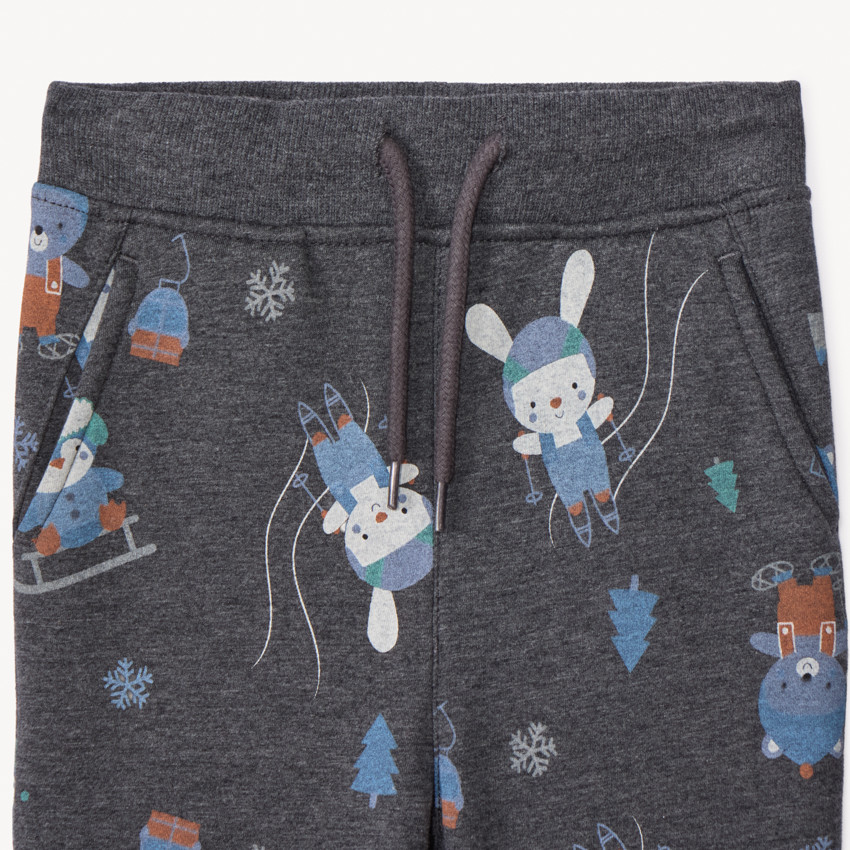 Ensemble jogging molleton motif ski pour bébé garçon 