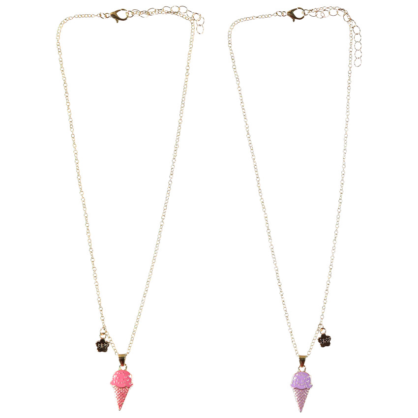 Σετ από 2 κολιέ με κρεμαστό γλυκό για κορίτσι 