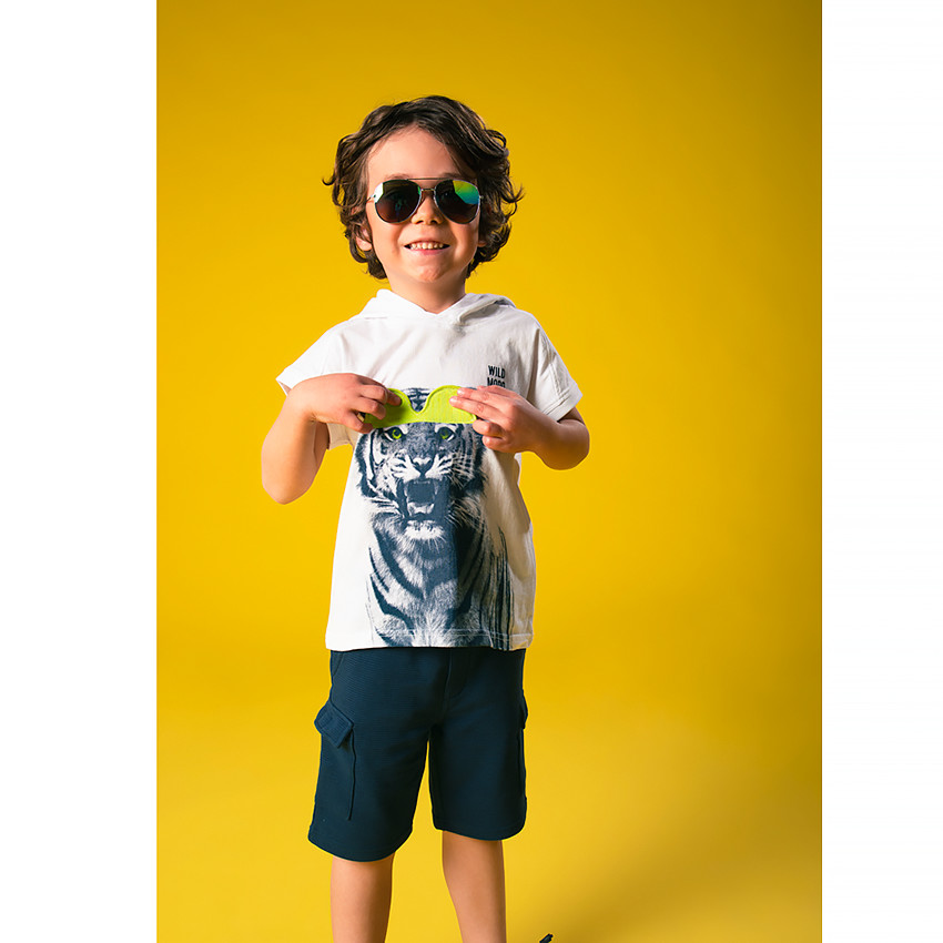 Ensemble de plage débardeur à capuche + bermuda pour garçon 