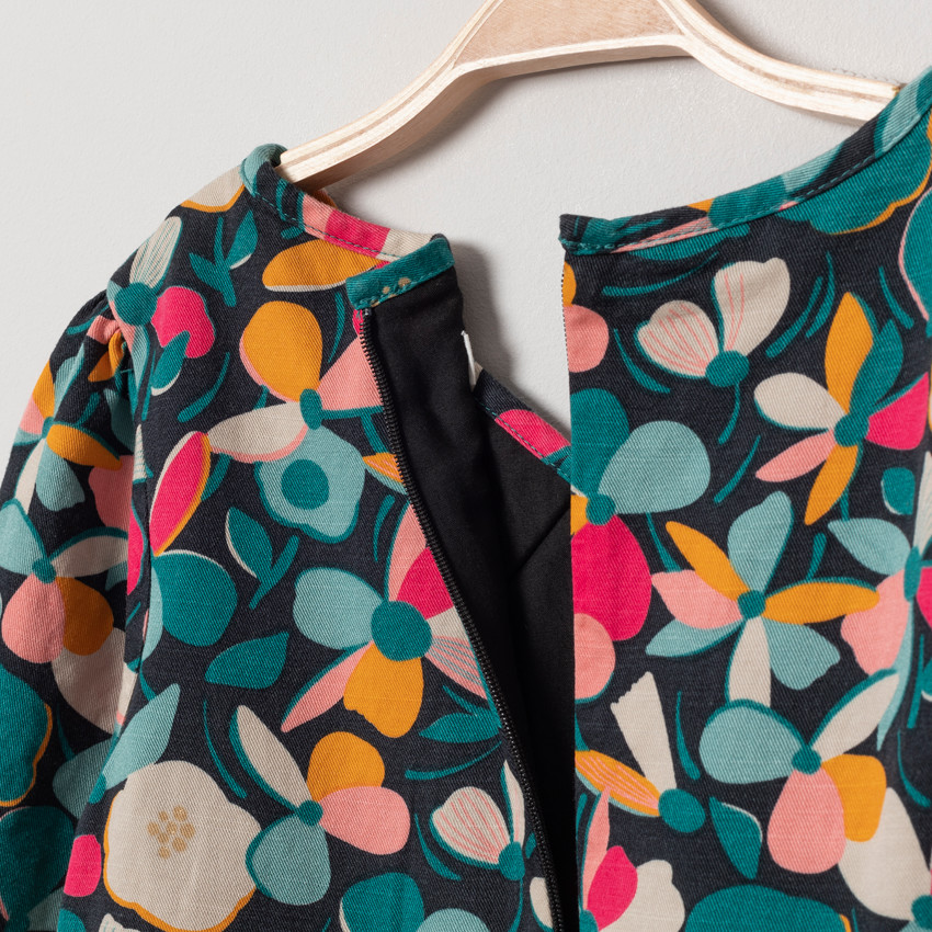 Robe manches longues imprimée all-over 