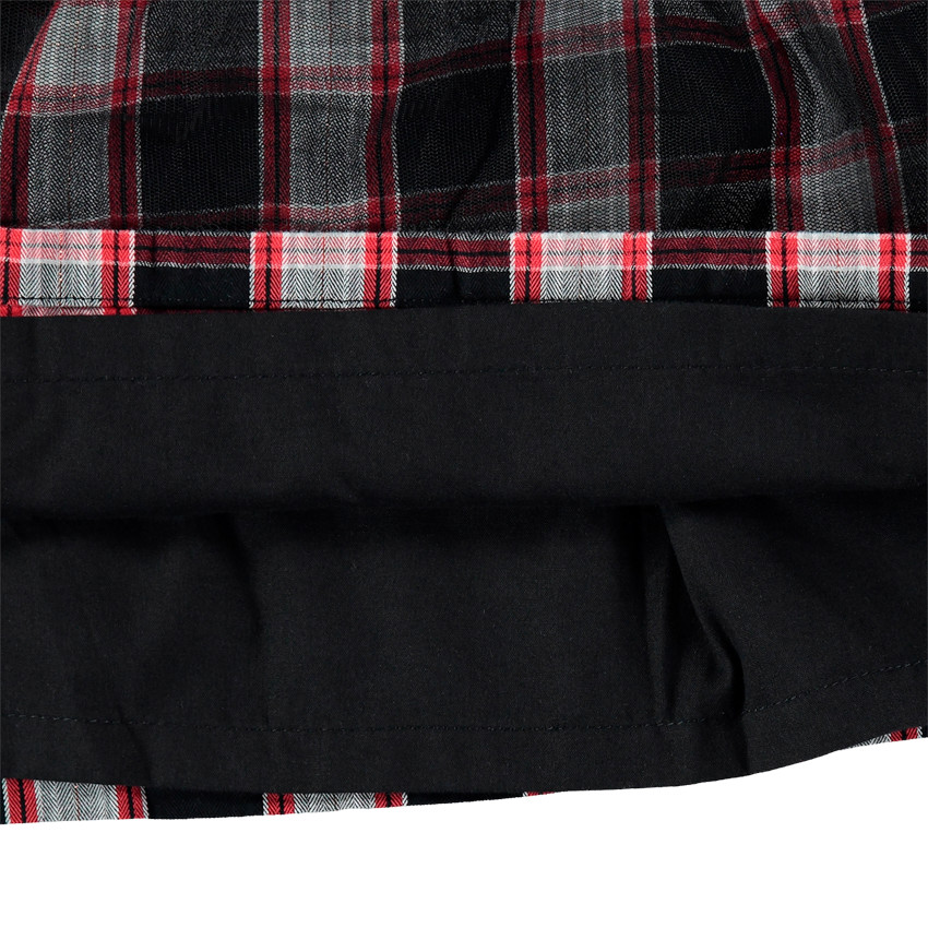 Καρό φούστα με τιράντες, βολάν και μοτίβο Μίνι 