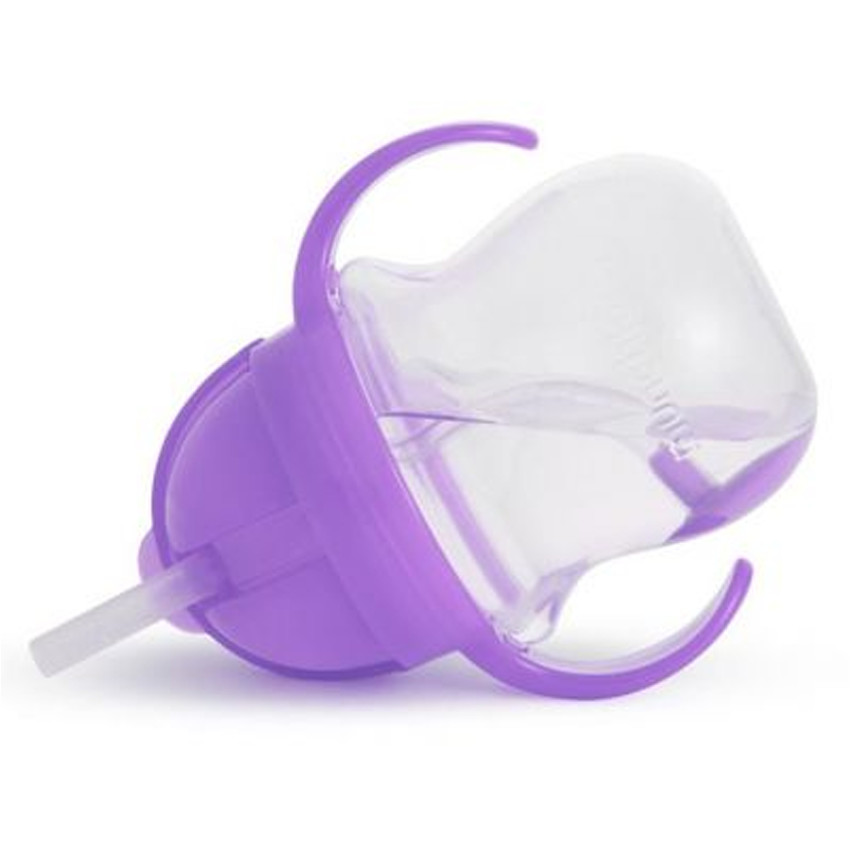 Μεταβατικό κύπελλο με λαβές Munchkin - Click Lock Weighted Straw 207ml, μωβ 