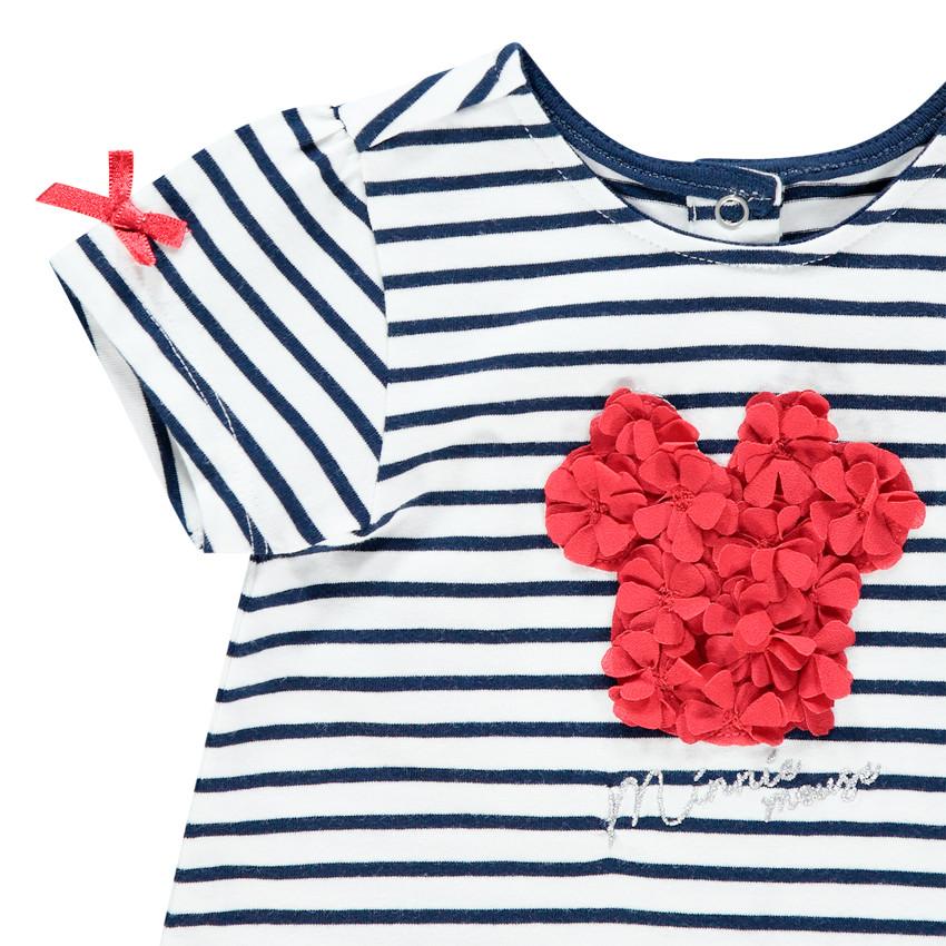 Combi κοντό με ρίγες και λουλουδάτο σχέδιο Minnie Disney 