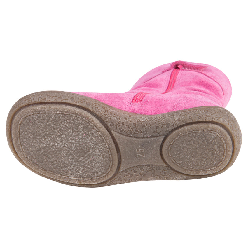 Δερμάτινα σουέτ μποτάκια με κορδόνι και διακοσμητικό λουλούδι 