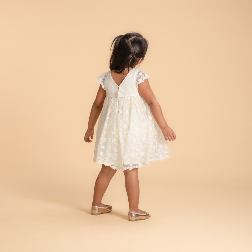 Σετ γιορτής φόρεμα + μπλούζα από τούλι με κέντημα για μωρό κορίτσι 