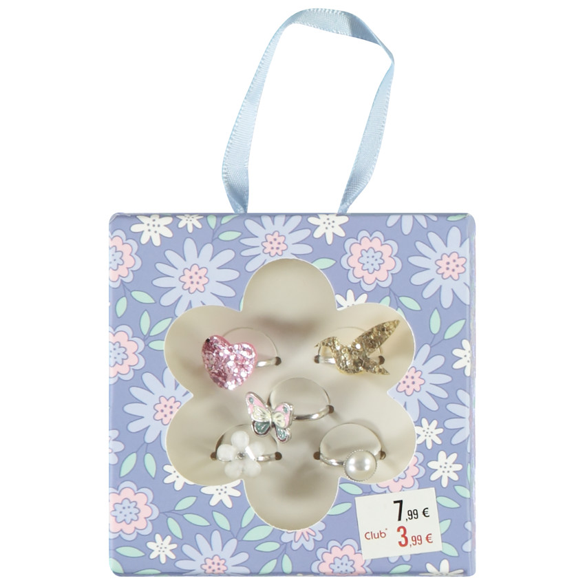 Σετ από 5 φανταχτερές δαχτυλίδια για κορίτσι 