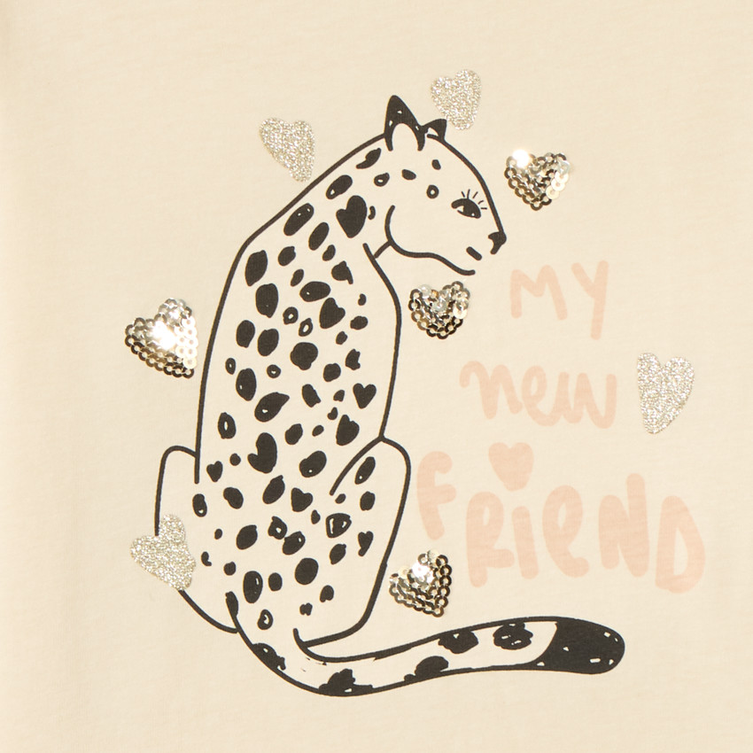 T-shirt manches longues print léopard pour fille  