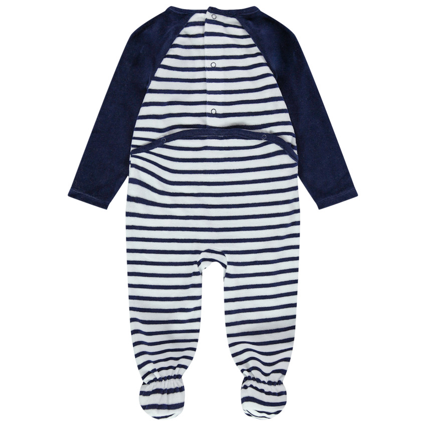 Βελουτέ φορμάκι ύπνου με ρίγες και στάμπα τον Mickey της Disney 