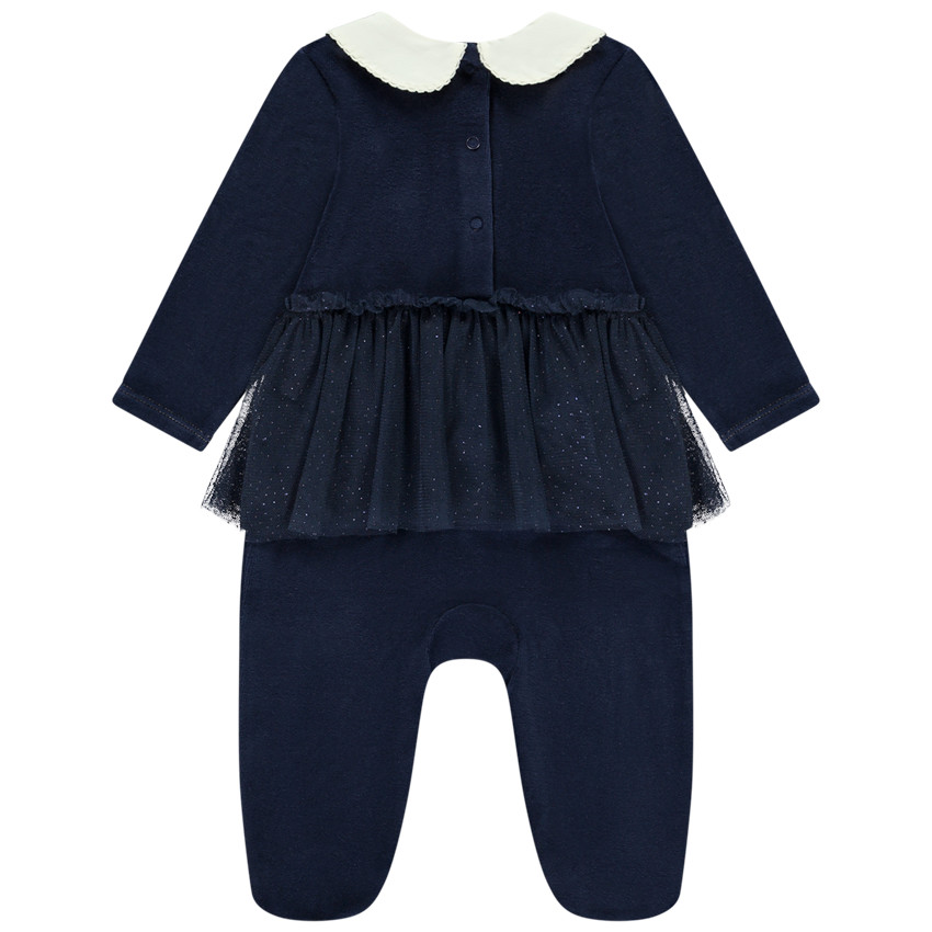 Φορμάκι βελουτέ και τούλι με εφέ 2 σε 1 για κορίτσι μωρό 