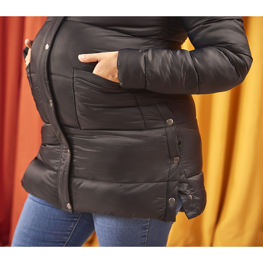 Μακρύ και πλισέ μπουφάν για γυναίκες 