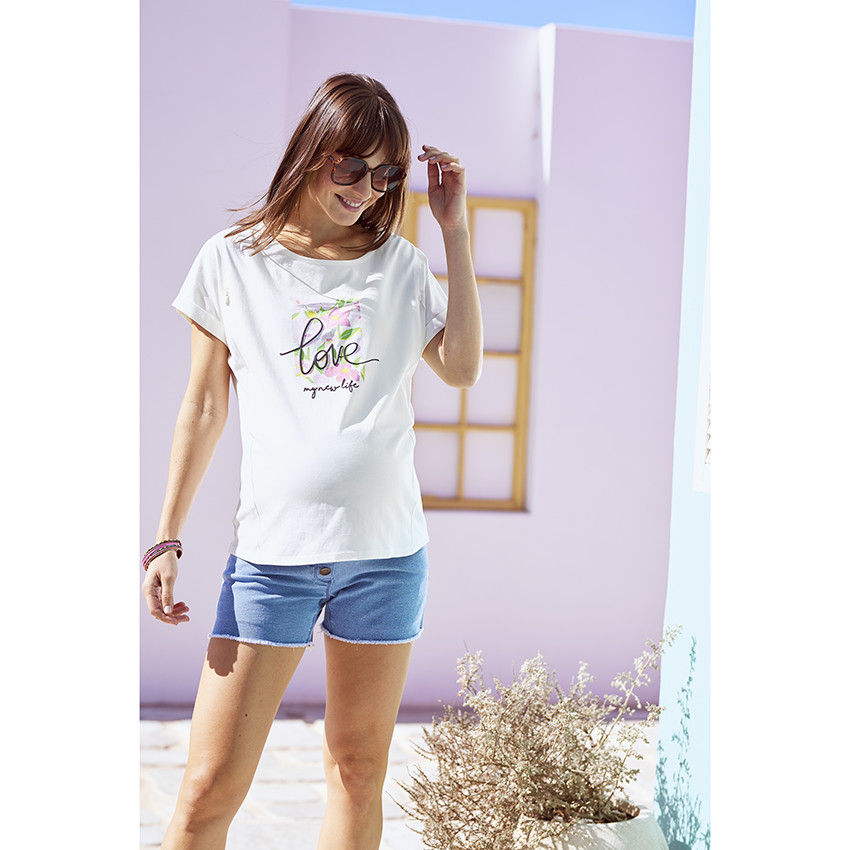 Κοντομάνικο μπλουζάκι εγκυμοσύνης από jersey με σχέδιο 