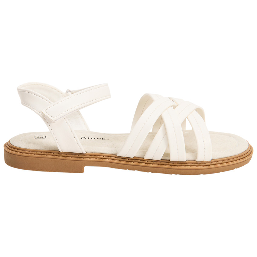 Σανδάλια λευκά με σταυρωτά λουριά για κορίτσι 