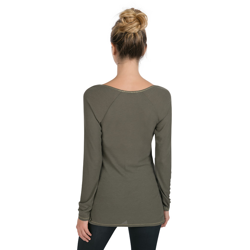 Μακρυμάνικη ριμπ μπλούζα εγκυμοσύνης 