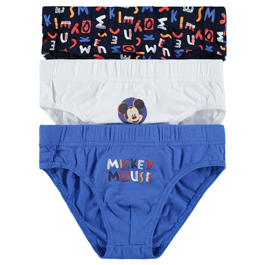 Σετ 3 βαμβακερά σλιπάκια με στάμπα τον Mickey της ©Disney 