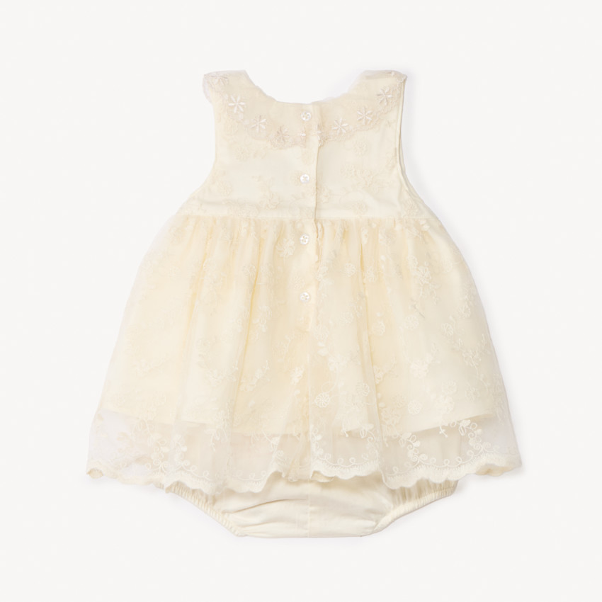 Σαλοπέτα κοντή 2 σε 1 από κεντημένο τούλι για κορίτσι μωρού 