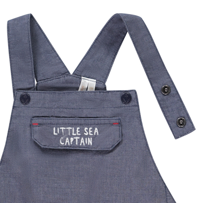 Κοντή σαλοπέτα από υφασμάτινο με κέντημα για bebe αγόρι 