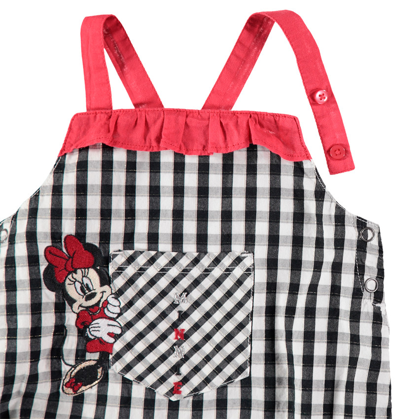 Σαλοπέτα σε μικρό καρό με κεντήματα Minnie της Disney 