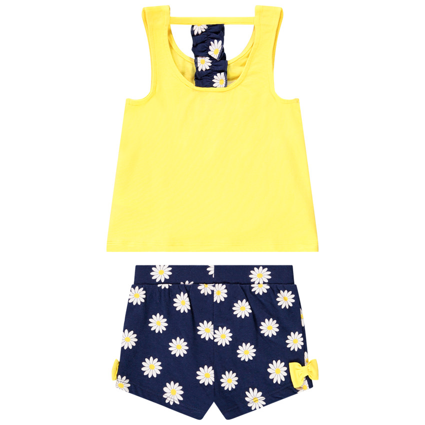 Σετ πλάζ με αμάνικο μπλουζάκι + Σορτς για bebe κορίτσι 